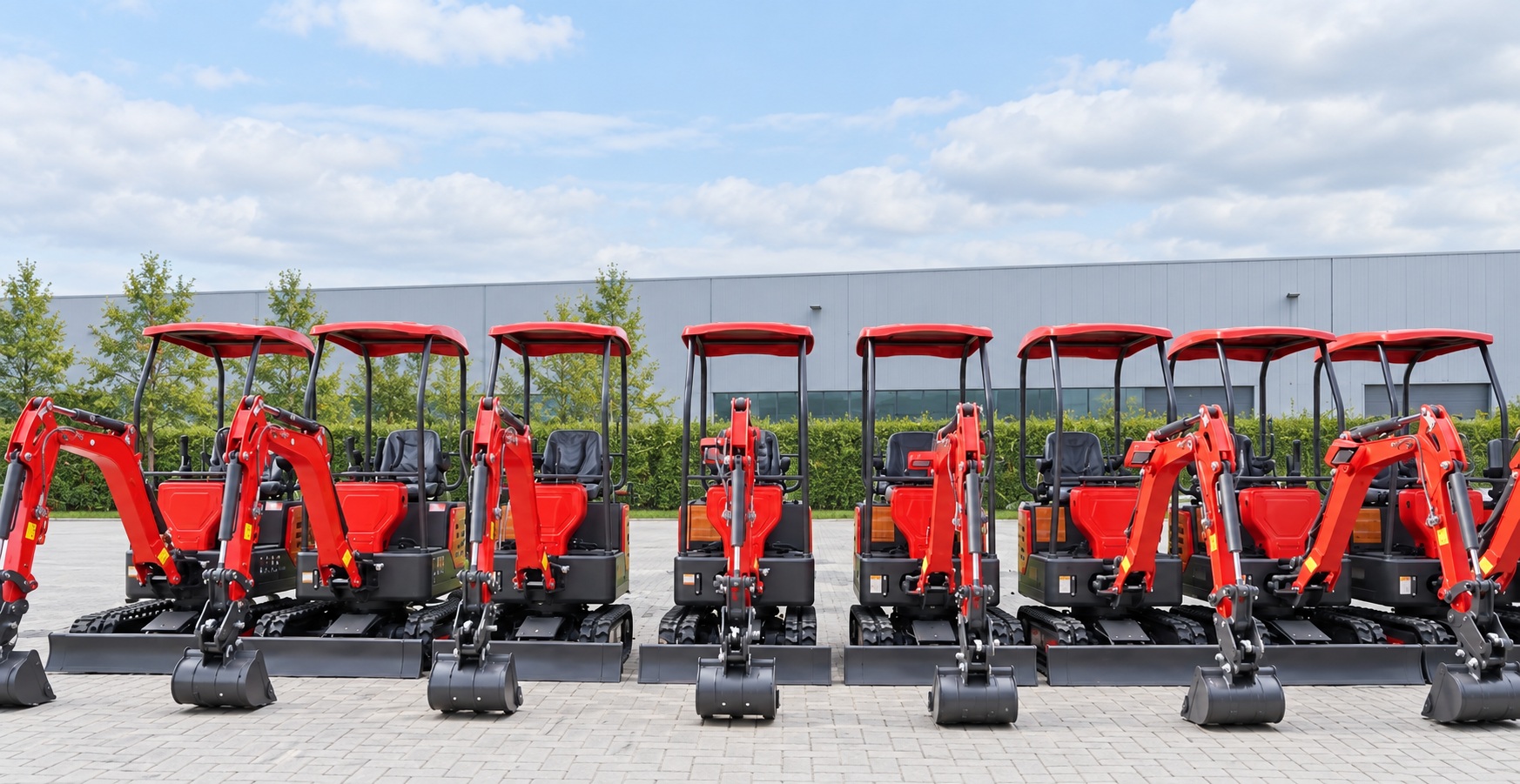 LIUMETA Minibagger im Maschinen-Showroom
